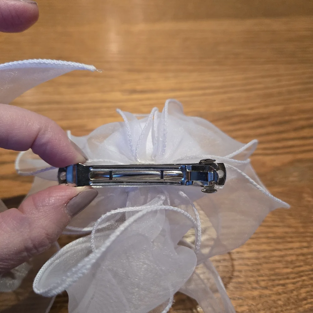 Girl's First Communion/Wedding Party White Hair Clip
